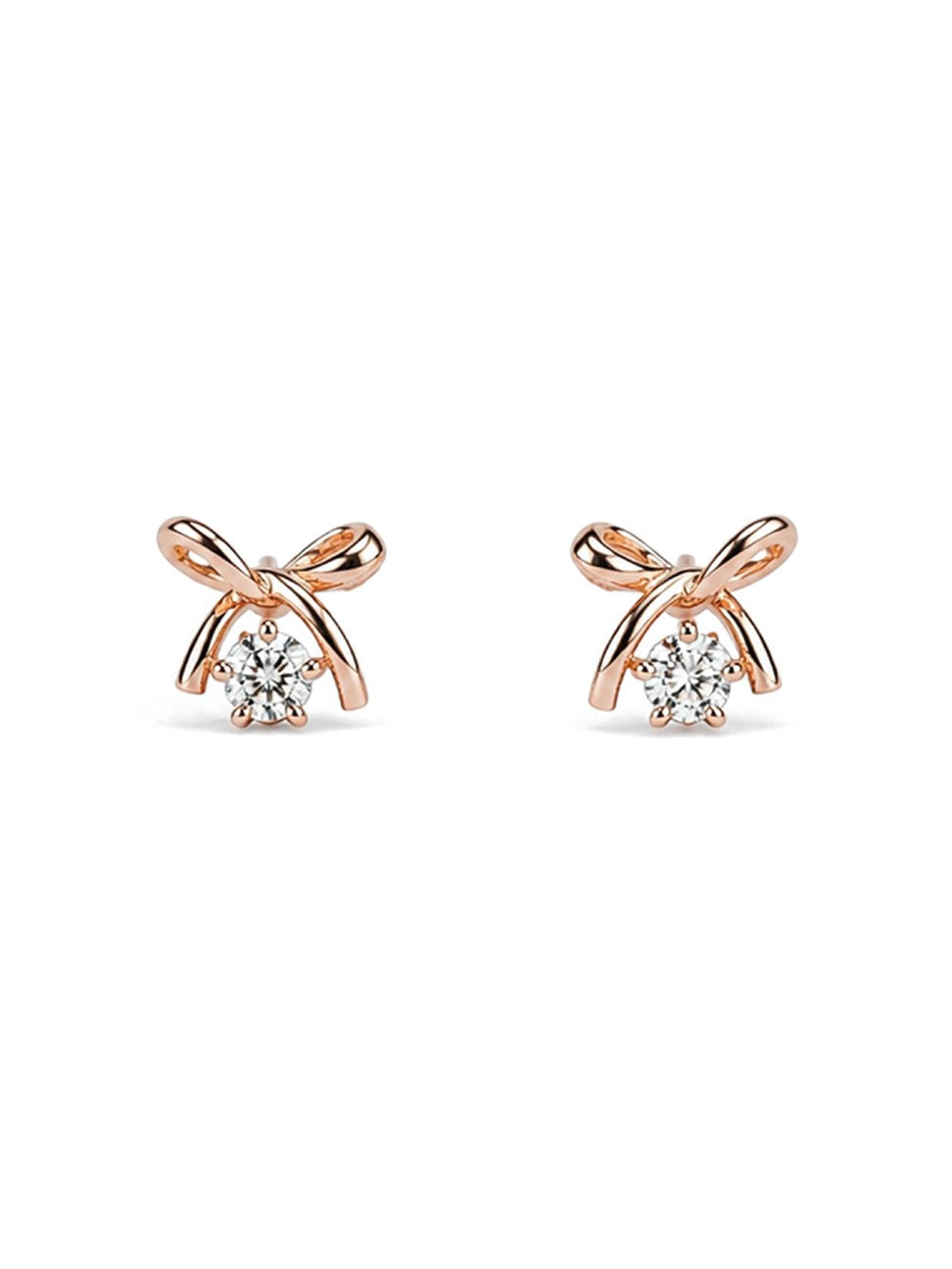 Rose Gold Criss Cross Stud Earrings