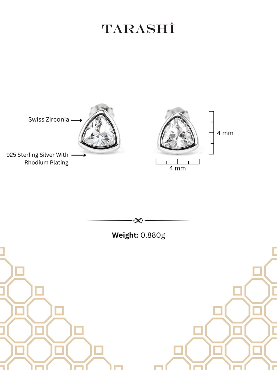 Silver Solitaire Stud Earrings