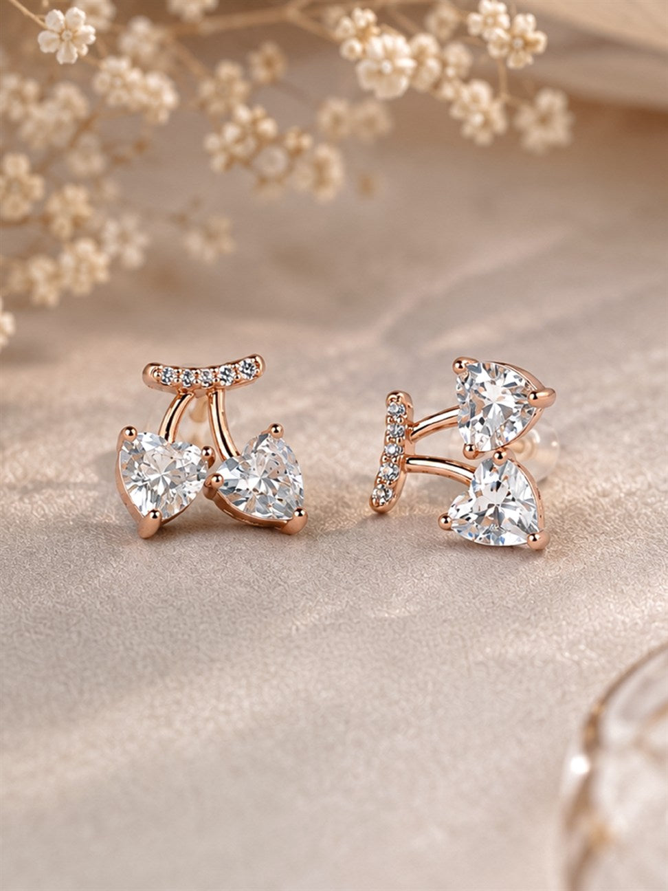 Rose Gold Bow Stud Earrings