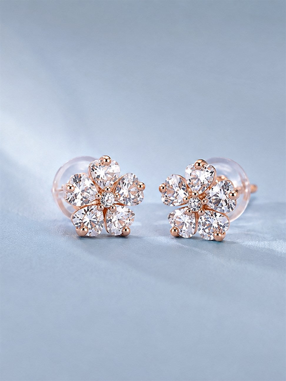 Rose Gold Sunburst Stud Earrings