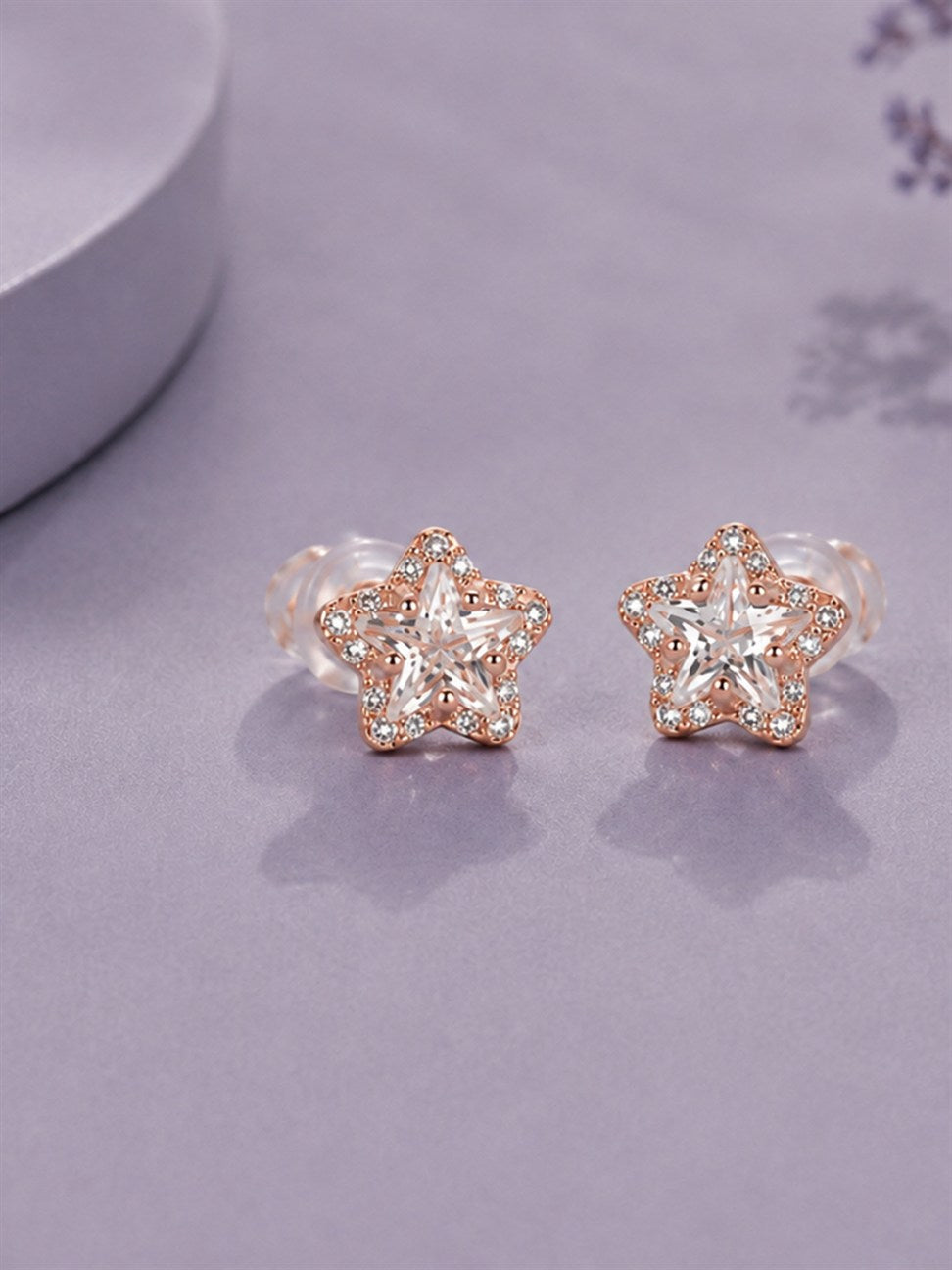 Rose Gold Star Stud Earrings