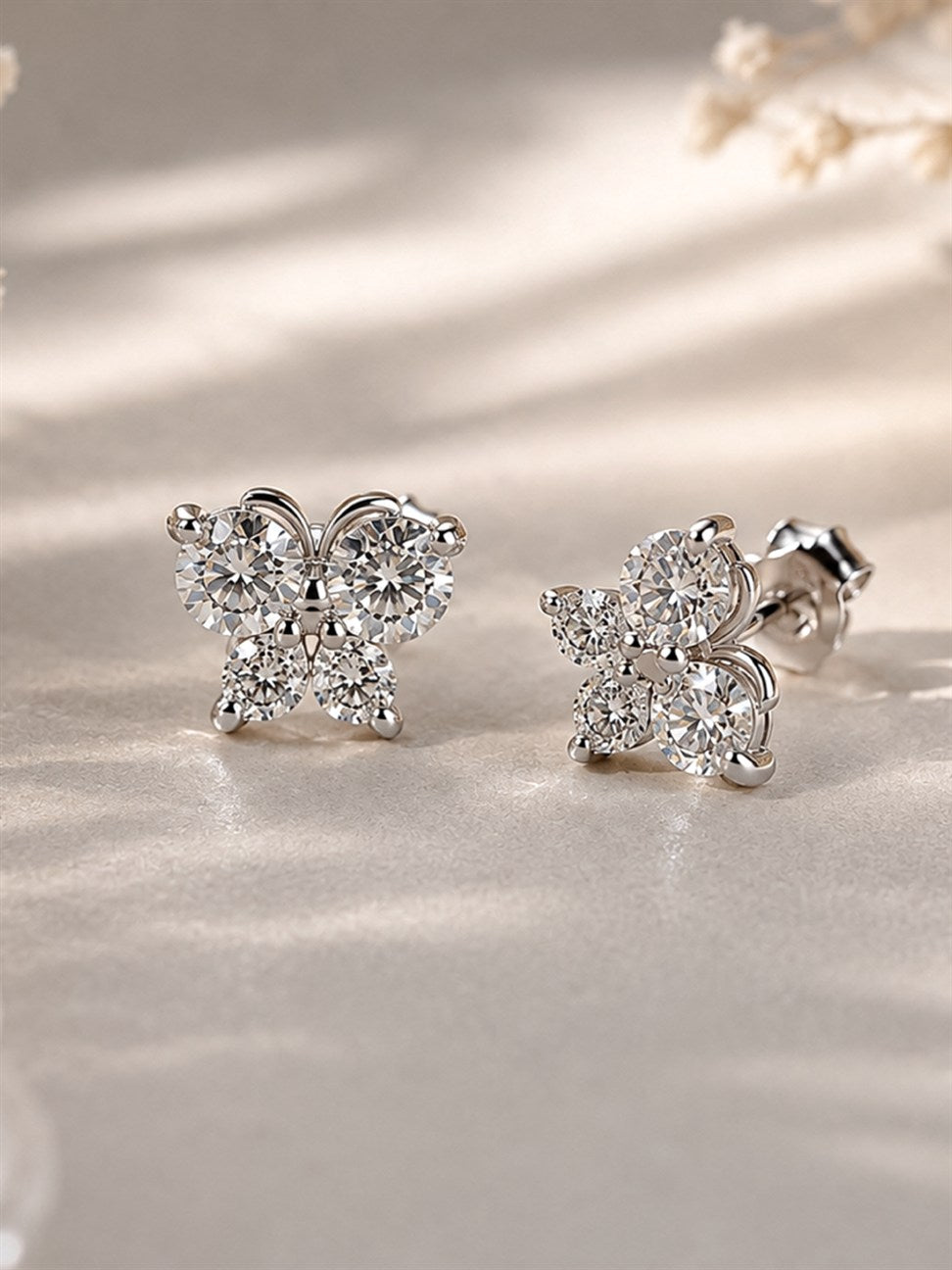 Silver Butterfly Stud Earrings