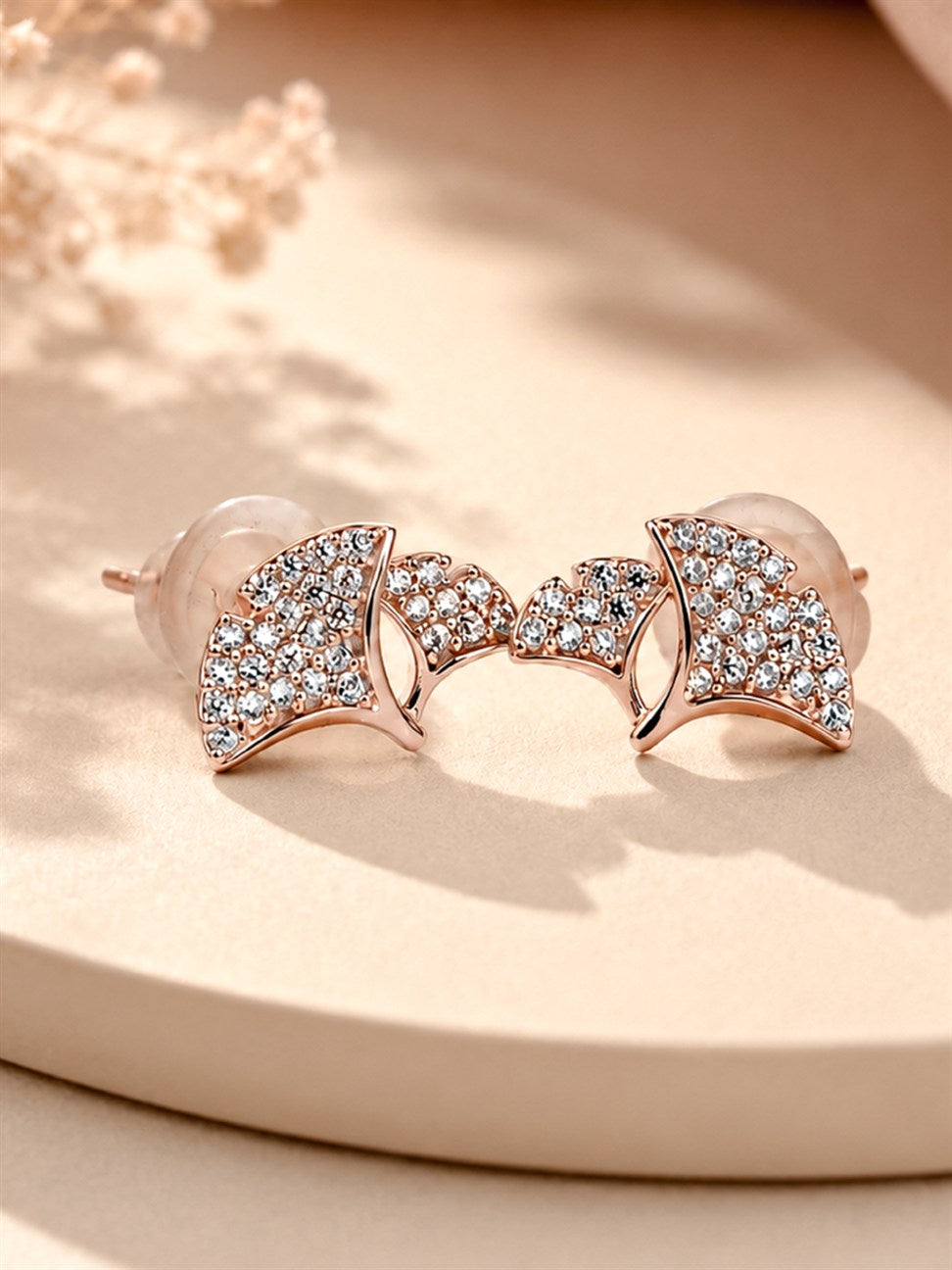 Rose Gold Butterfly Stud Earrings