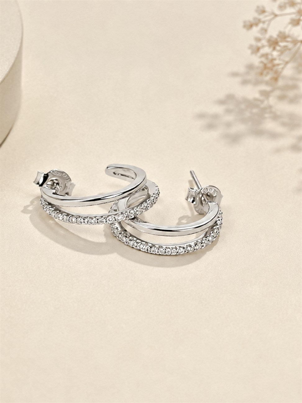 Silver Twisted Hoop Earrings