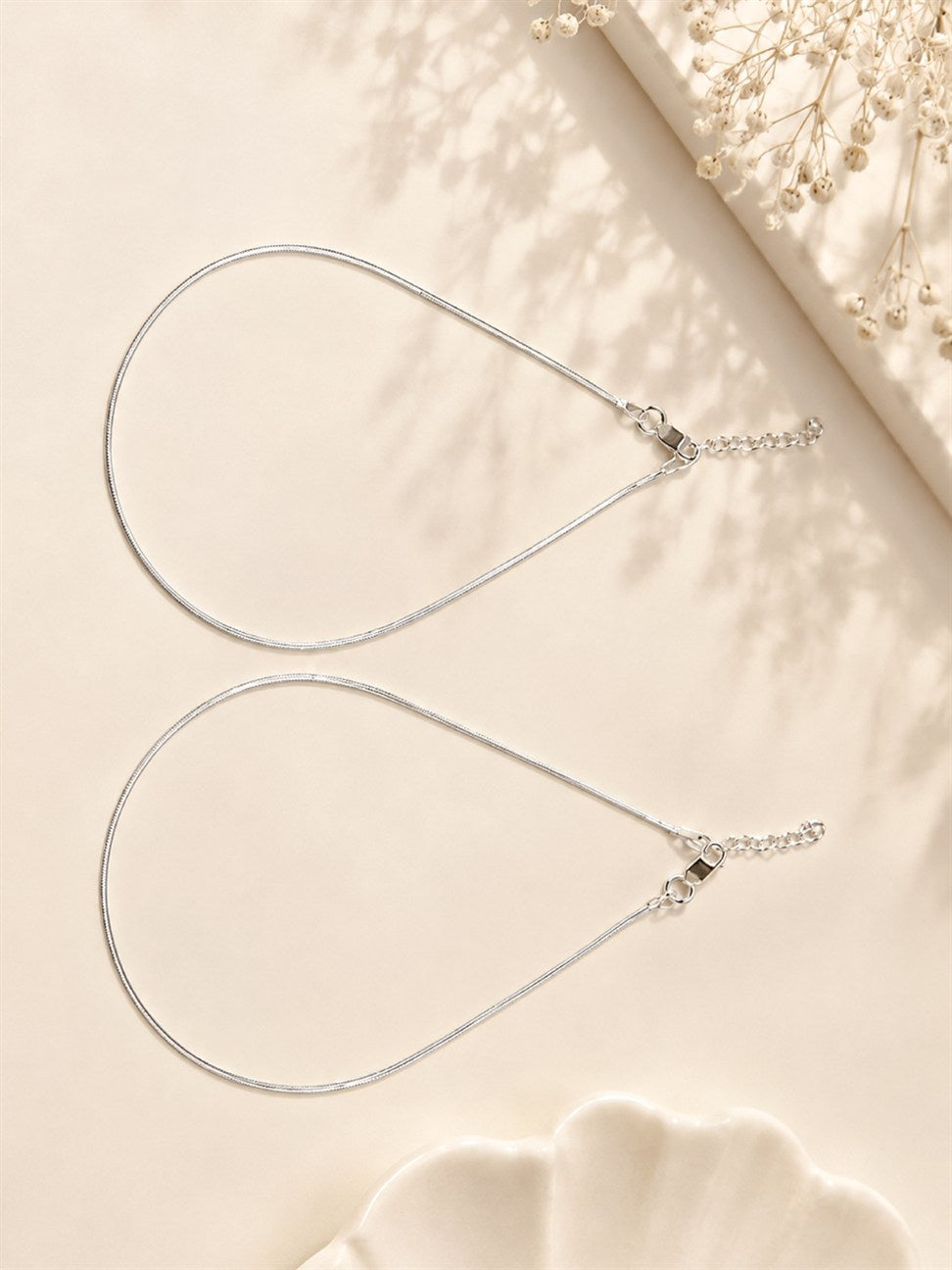 Silver Beaded Anklet