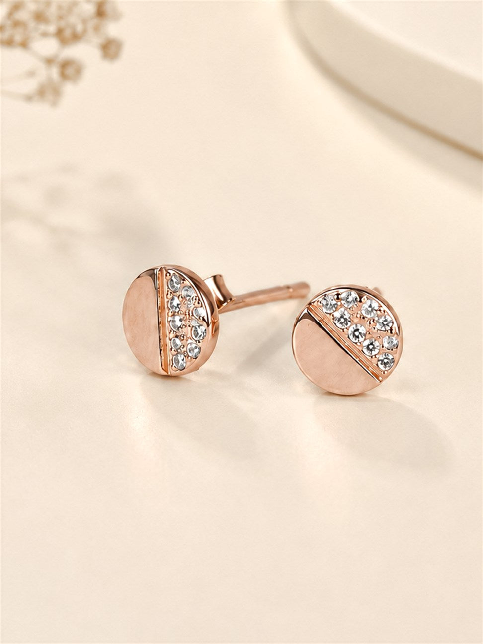 Rose Gold Tiny Pearl Stud Earrings