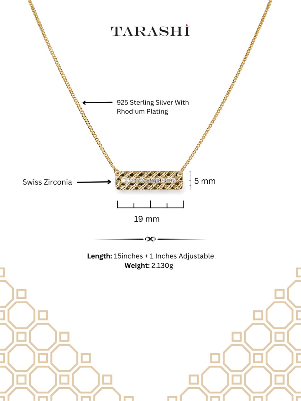 Gold Bar Pendant Necklace