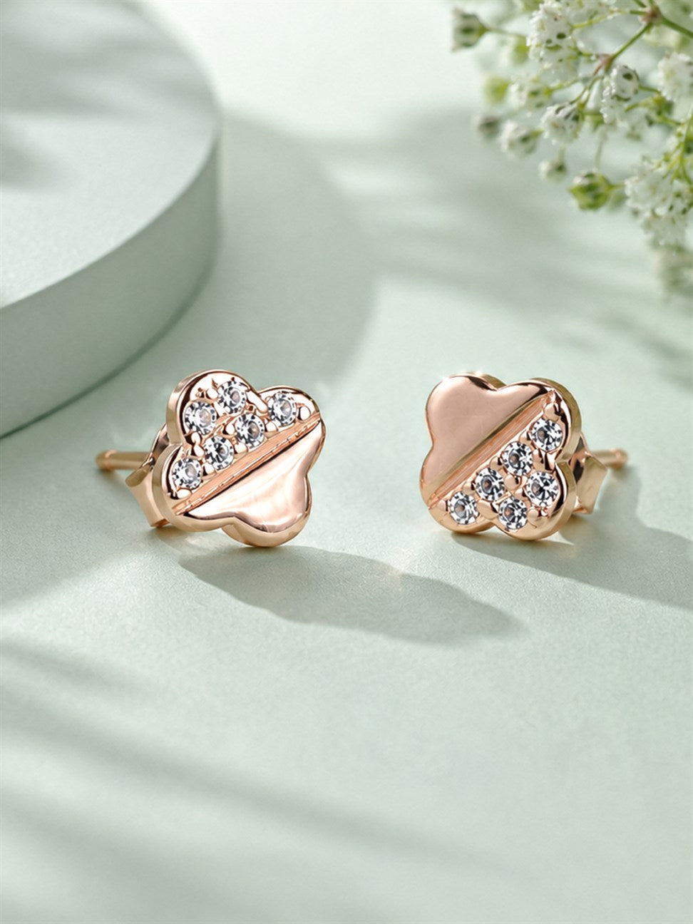 Rose Gold Knot Stud Earrings