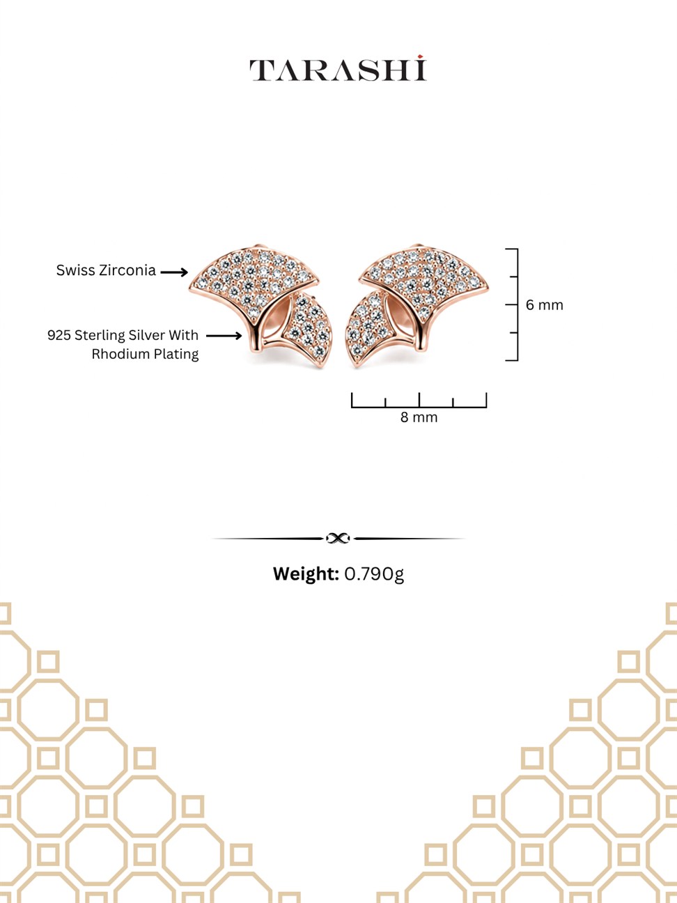 Rose Gold Butterfly Stud Earrings