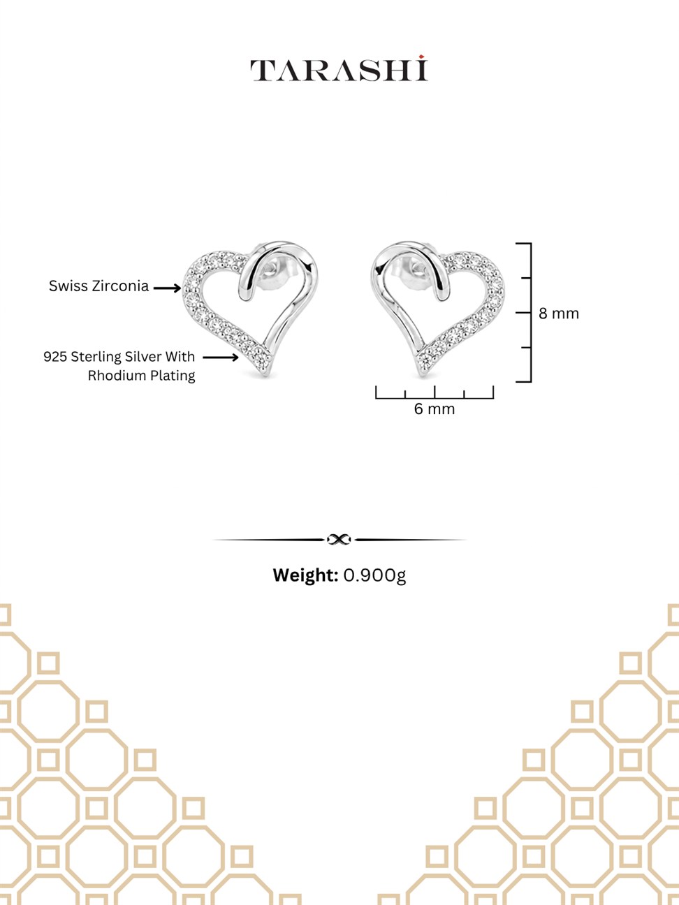 Silver Heart Dangle Earrings