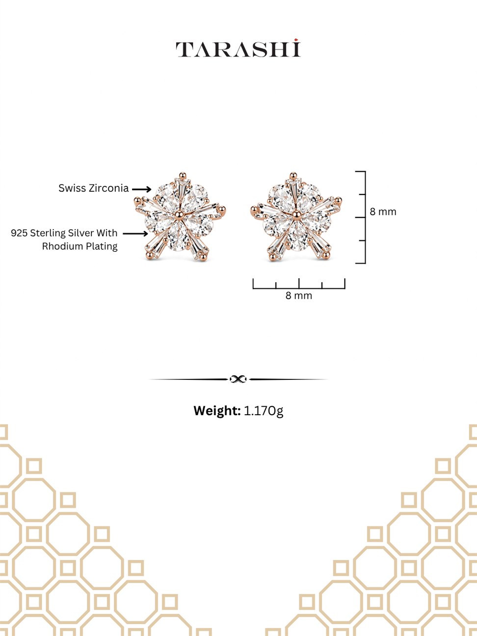 Rose Gold Starburst Stud Earrings