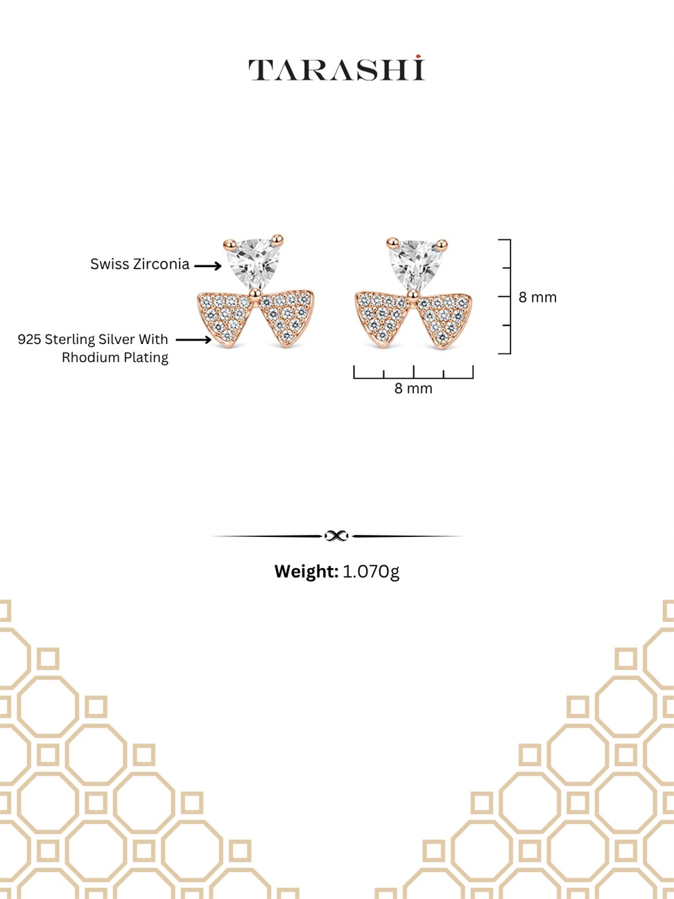 Rose Gold Floral Stud Earrings