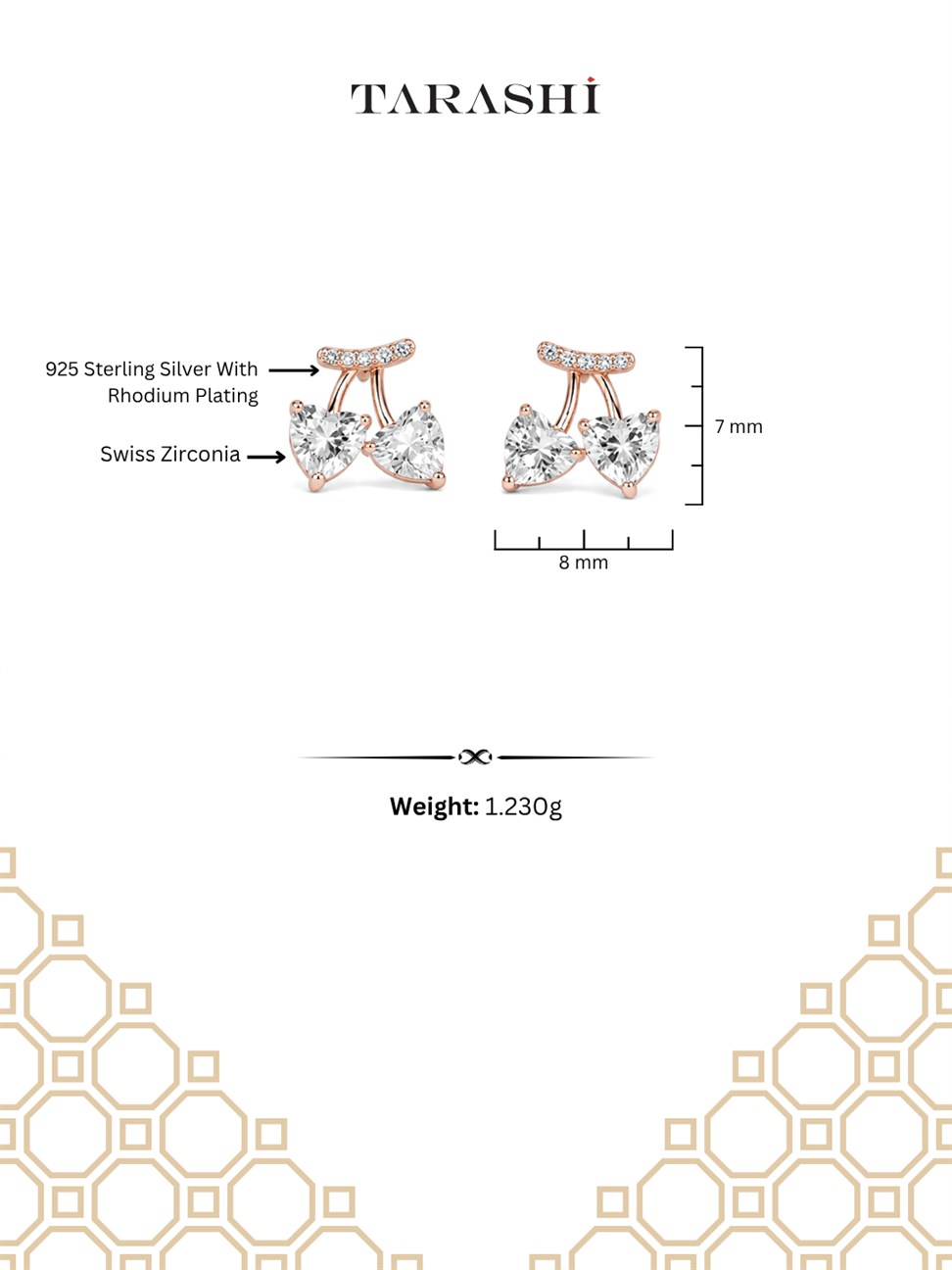 Rose Gold Bow Stud Earrings