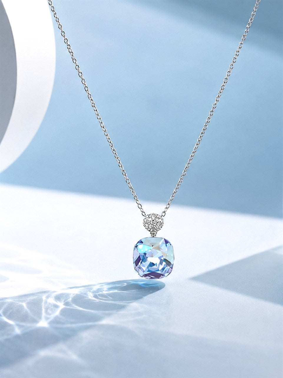 Silver Solitaire Pendant Necklace