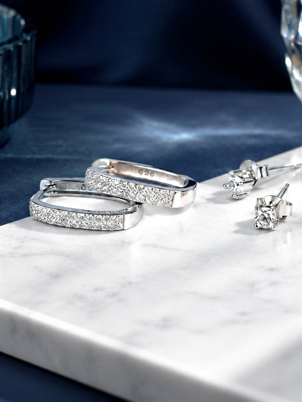 Silver Star Hoop Earrings