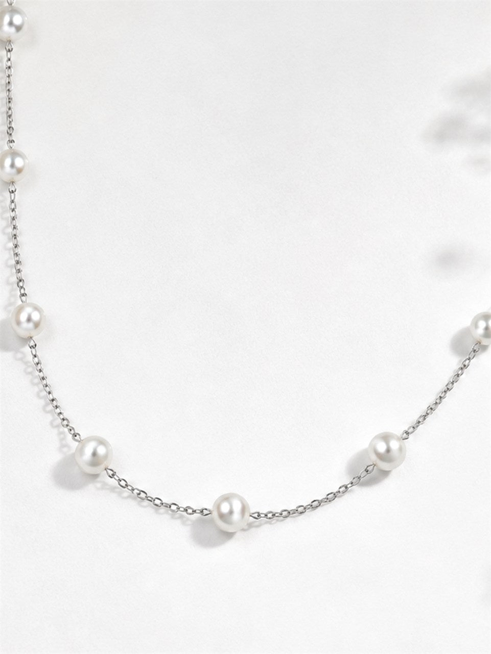 Silver Beaded Chain Necklace