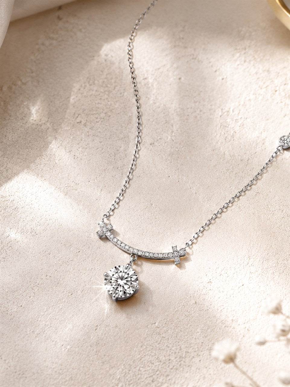 Silver Solitaire Pendant Necklace