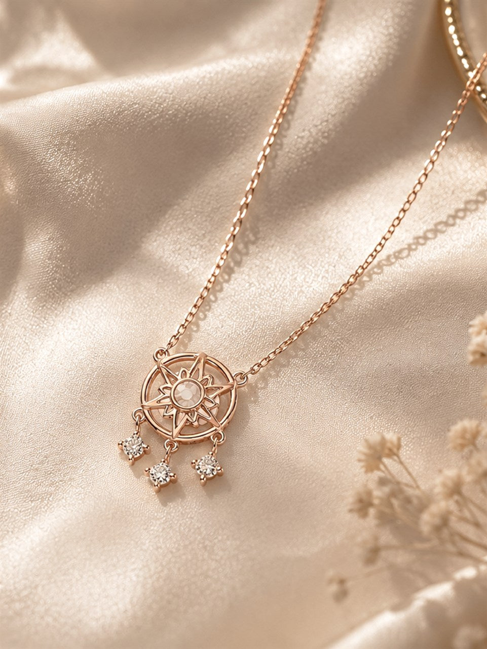 Rose Gold Dreamcatcher Tassel Necklace