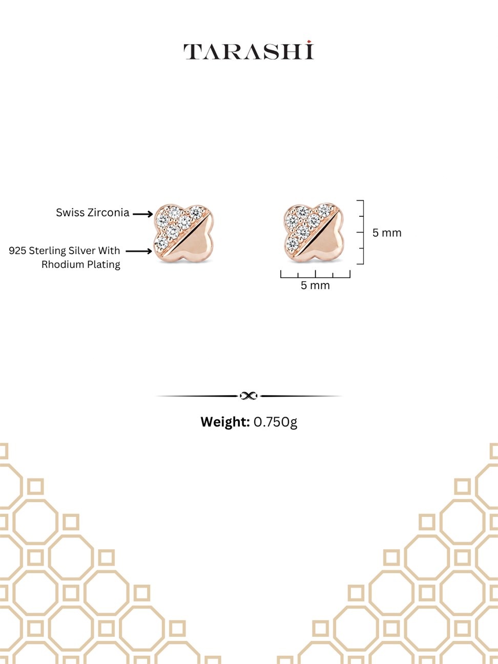 Rose Gold Knot Stud Earrings