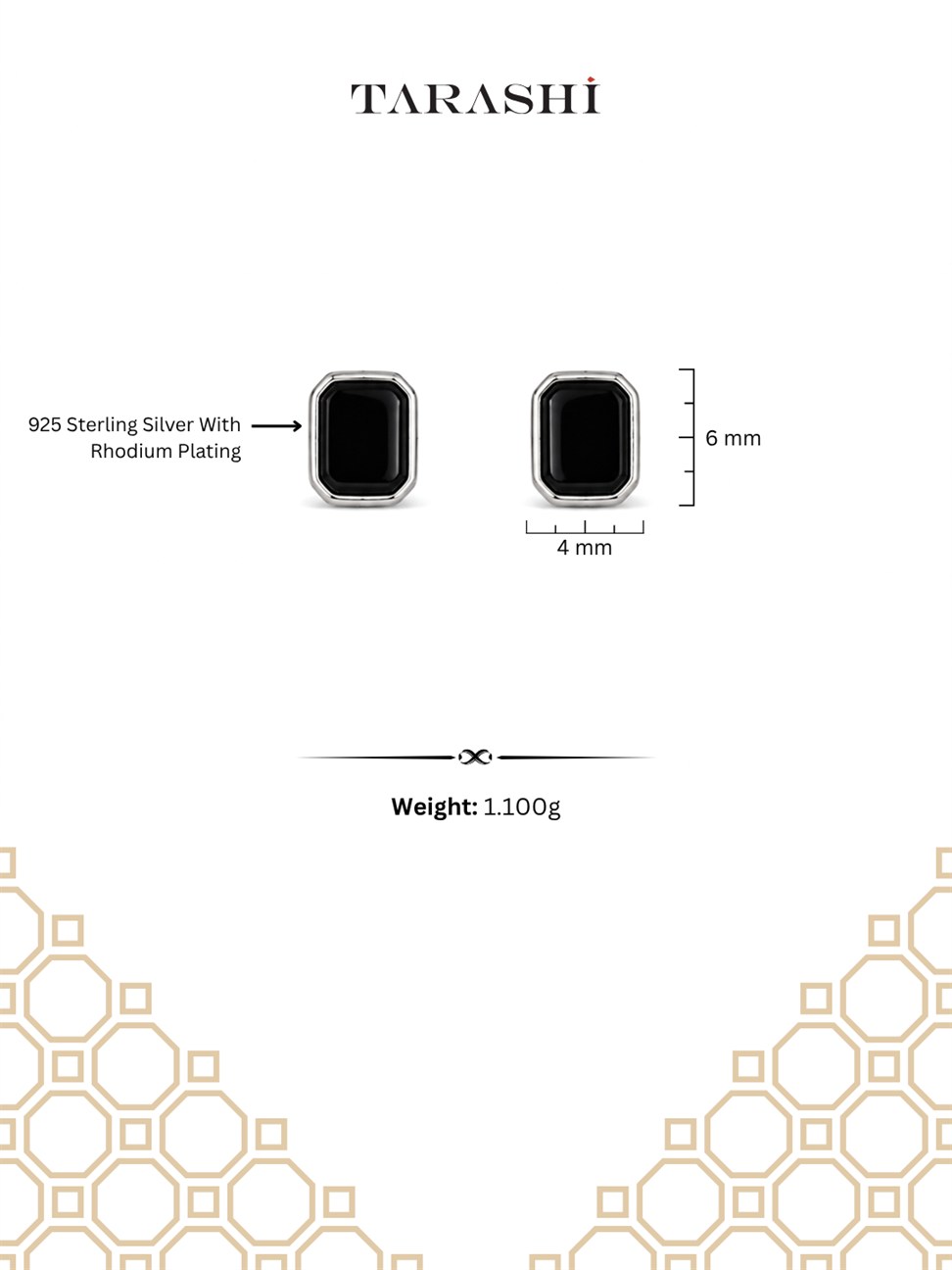 Silver Black Onyx Stud Earrings