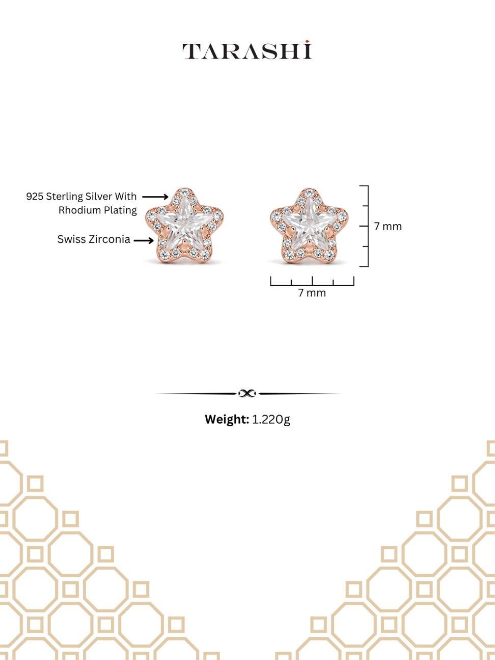 Rose Gold Star Stud Earrings