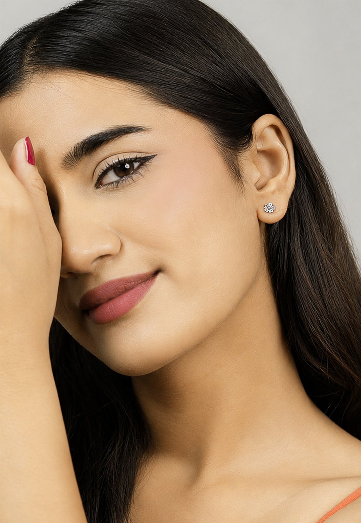 Rose Gold Sunburst Stud Earrings