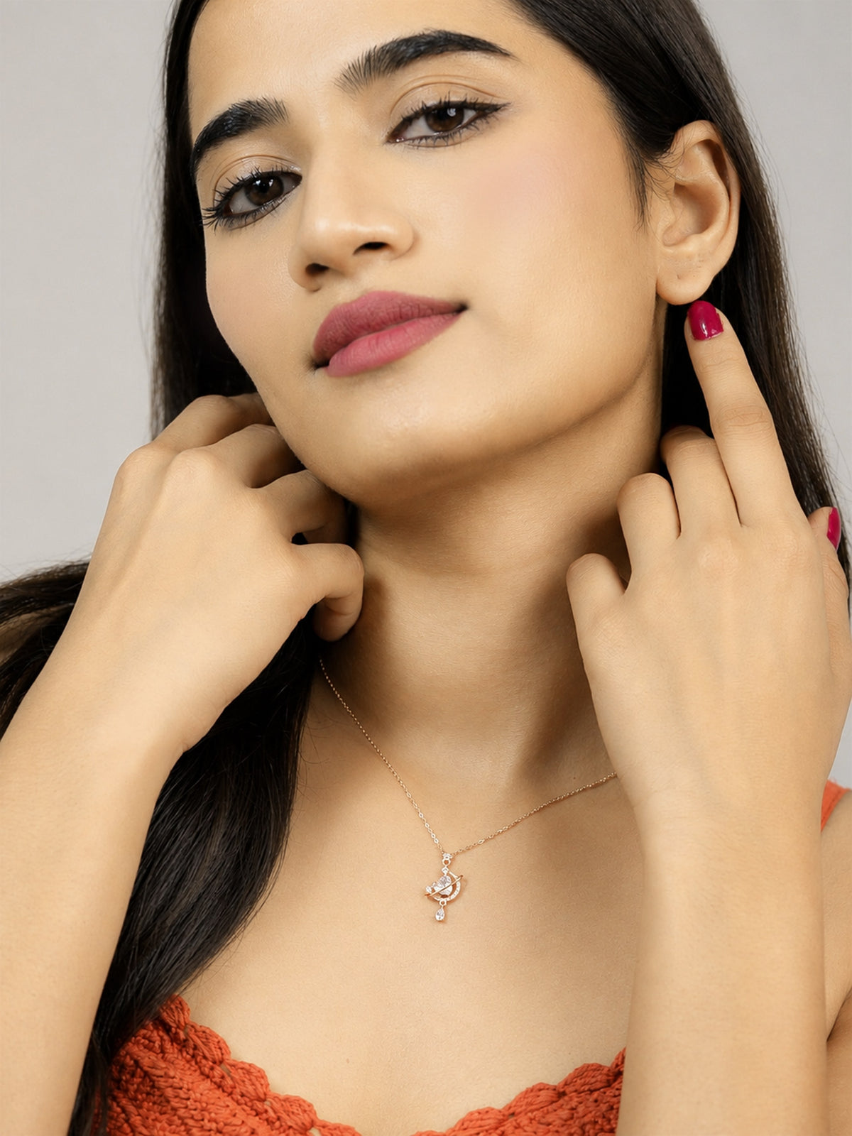 Rose Gold Planet Pendant Necklace