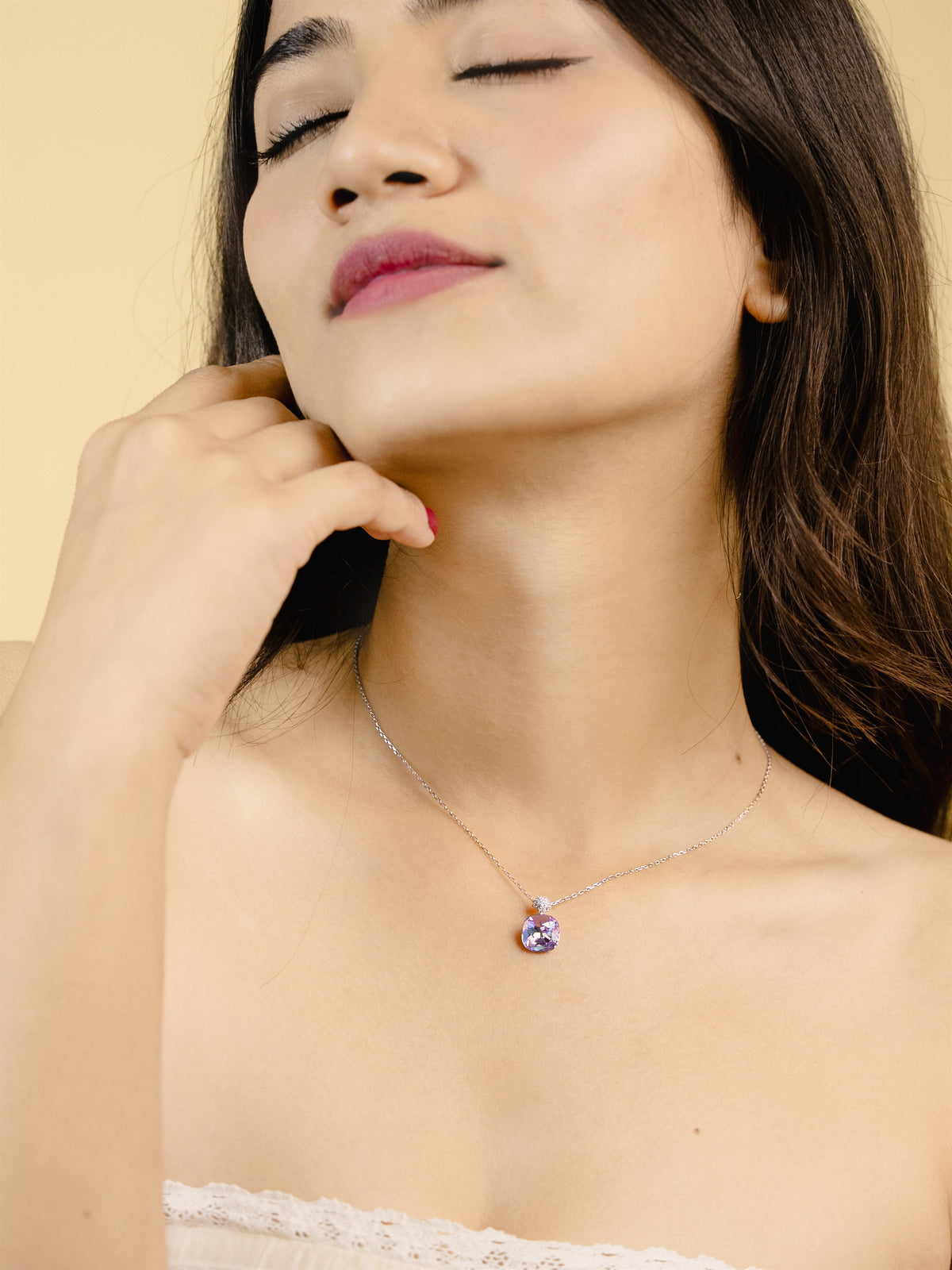 Silver Solitaire Pendant Necklace