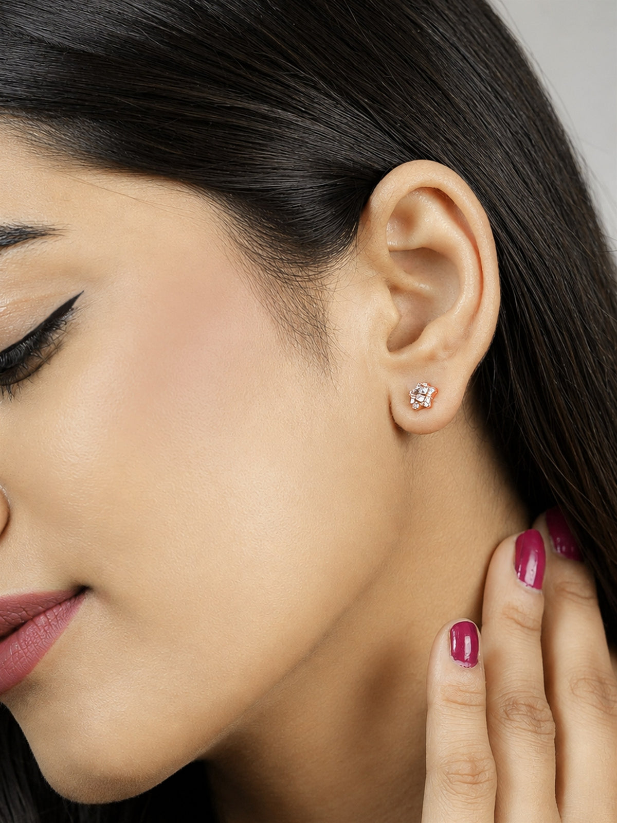 Rose Gold Star Stud Earrings