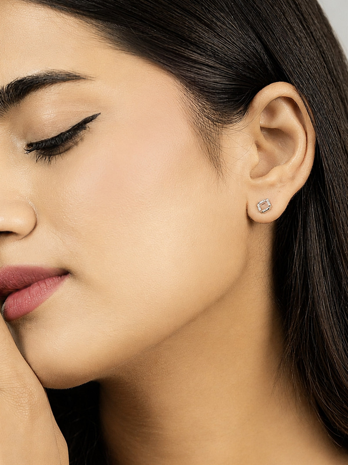Silver Huggie Hoop Earrings