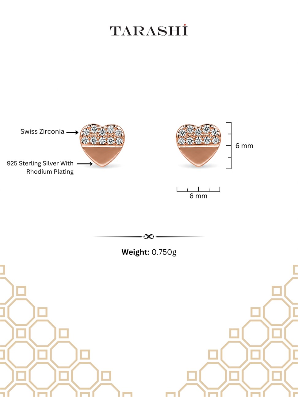 Rose Gold Triangle Stud Earrings