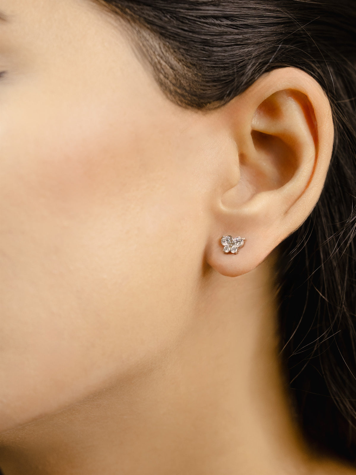 Silver Butterfly Stud Earrings