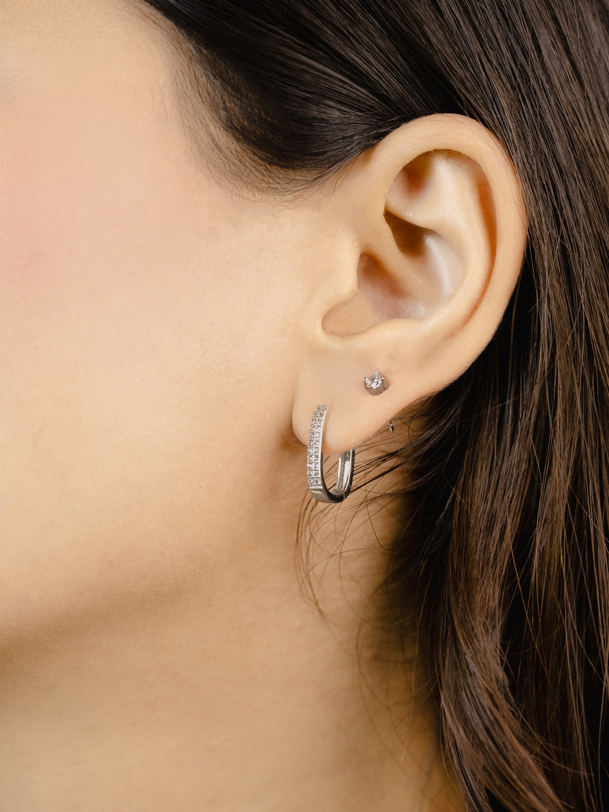 Silver Star Hoop Earrings