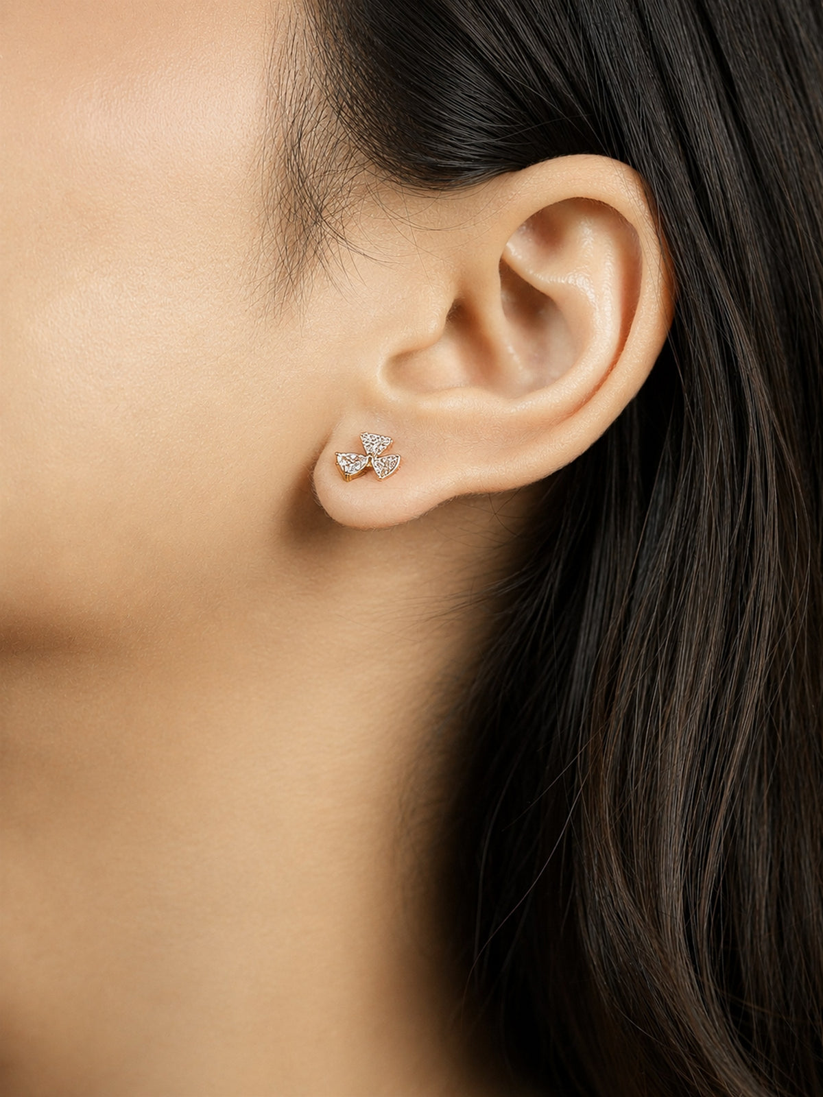 Rose Gold Floral Stud Earrings