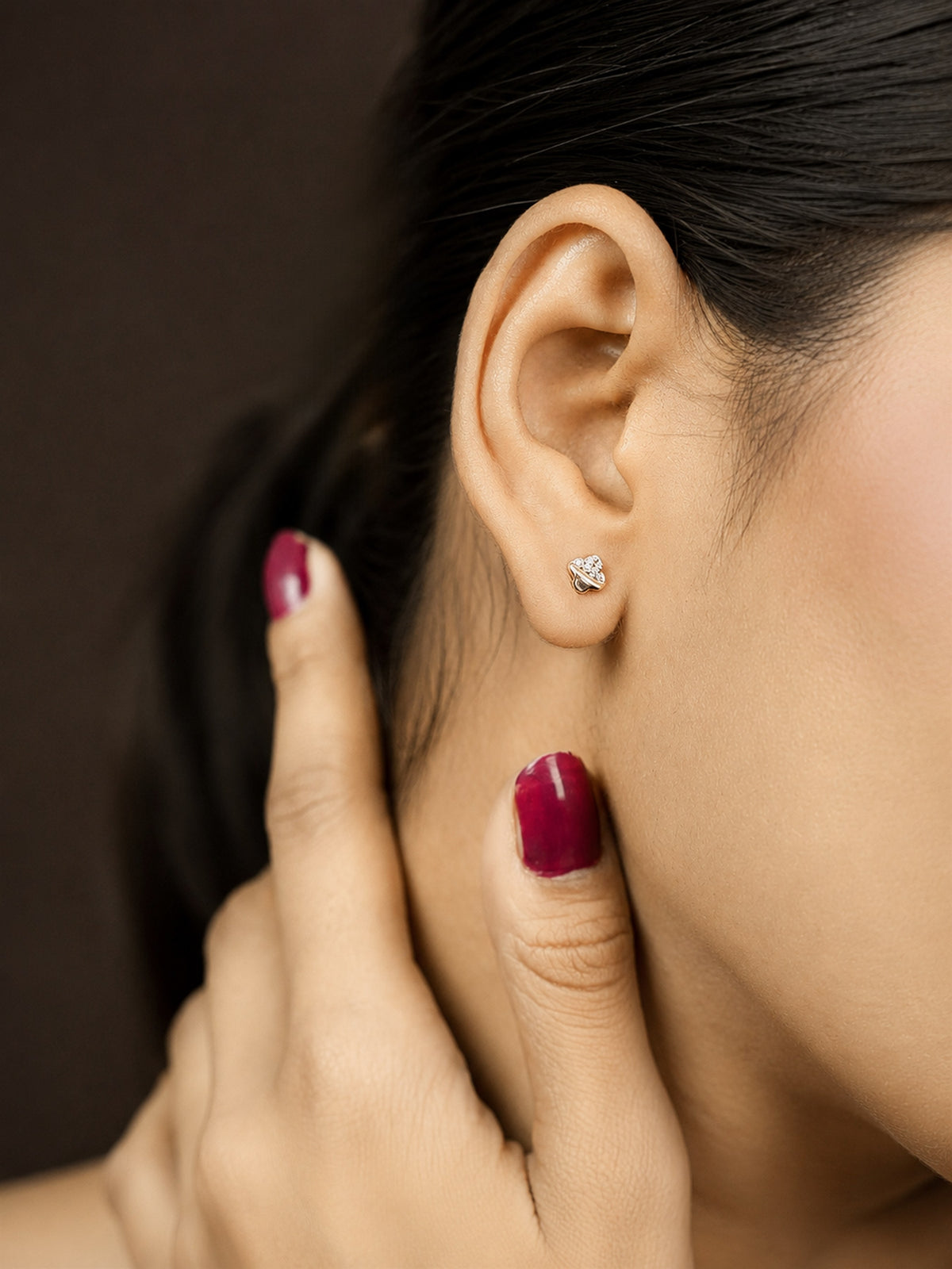 Rose Gold Knot Stud Earrings