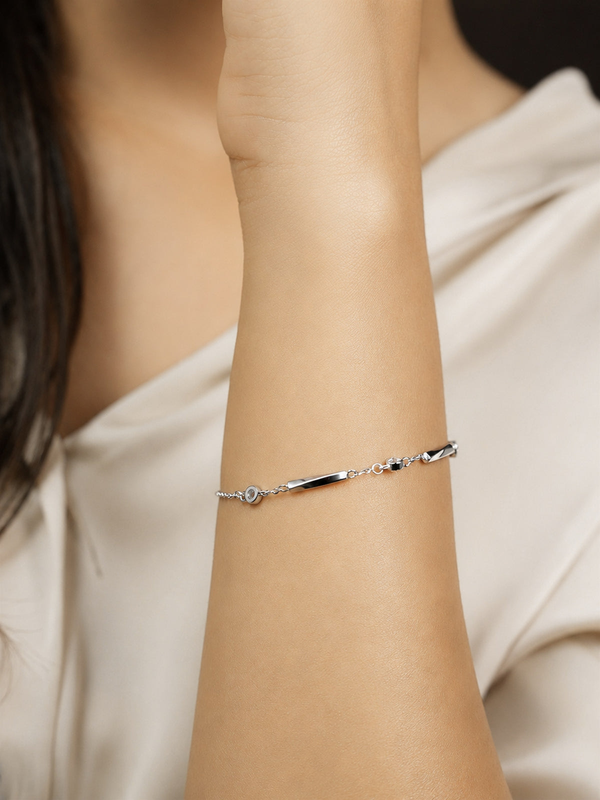 Silver Diamond Tennis Bracelet