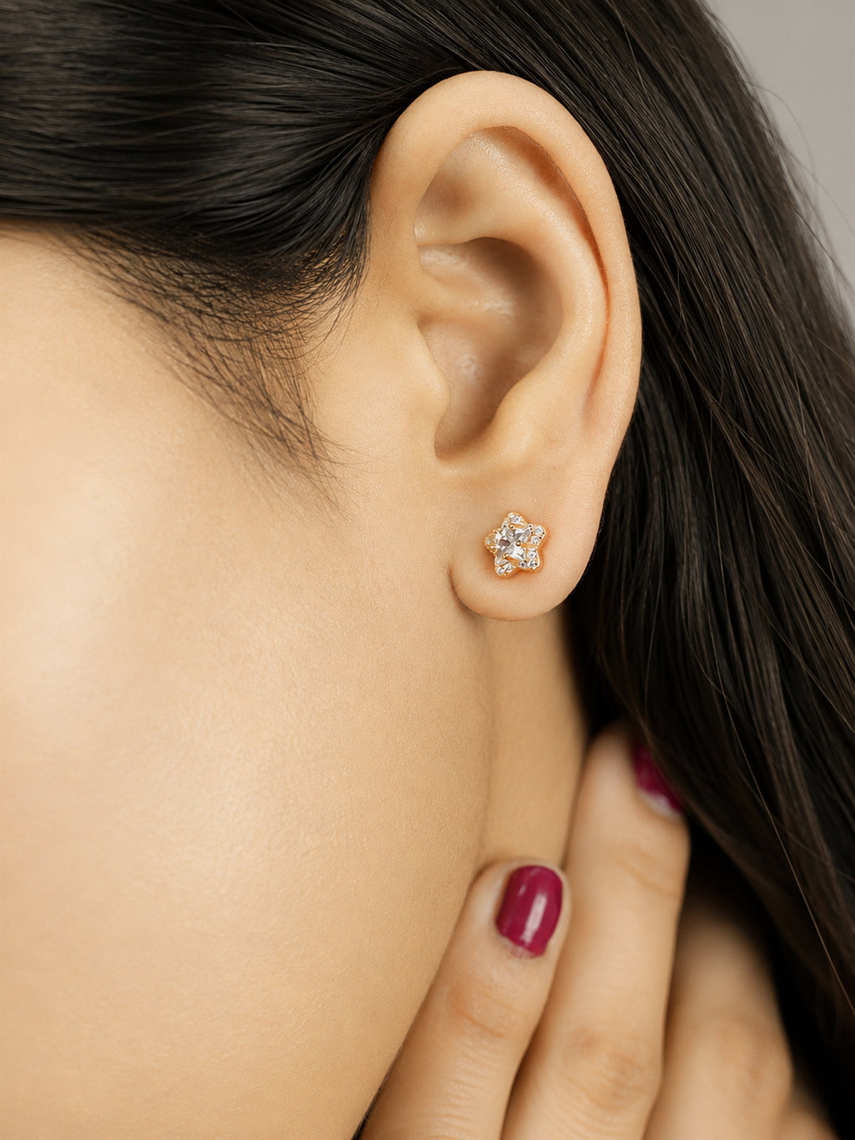 Rose Gold Star Stud Earrings