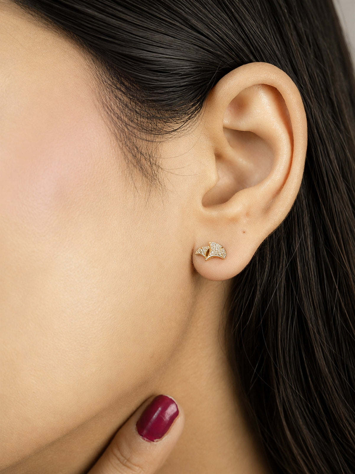 Rose Gold Butterfly Stud Earrings