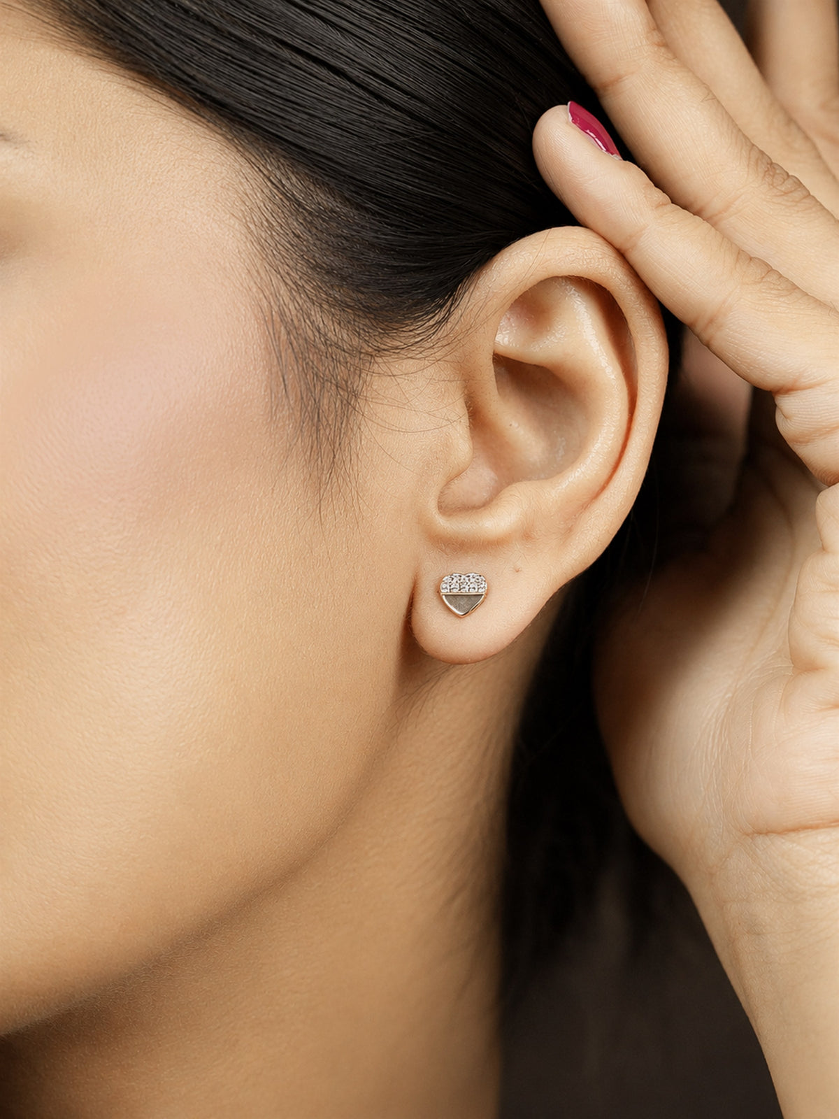 Rose Gold Triangle Stud Earrings