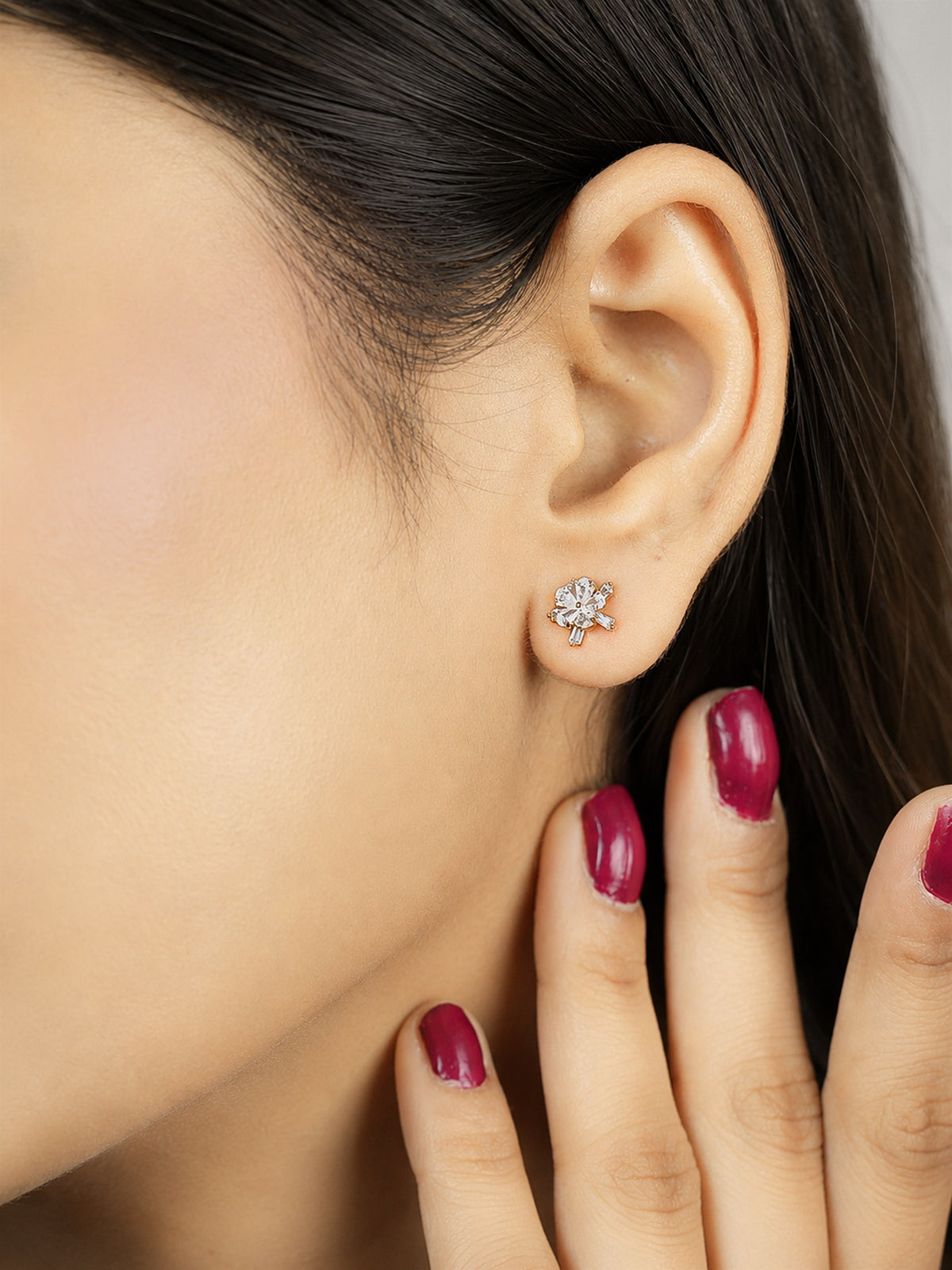 Rose Gold Starburst Stud Earrings