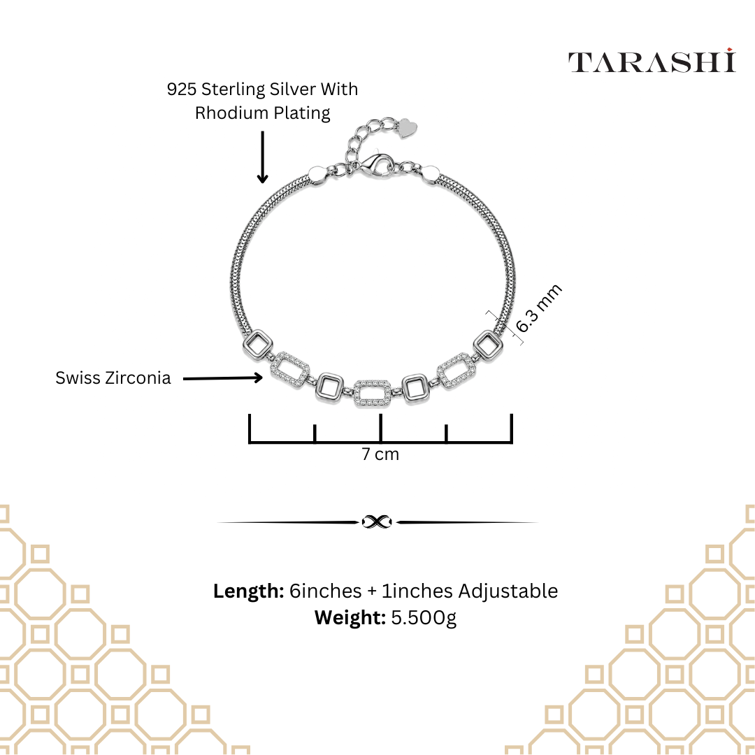 Pavé Open Square Link Bracelet