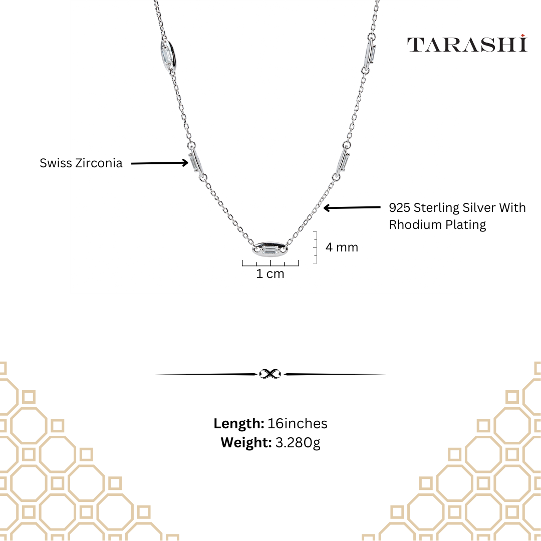 Baguette Station Chain Necklace