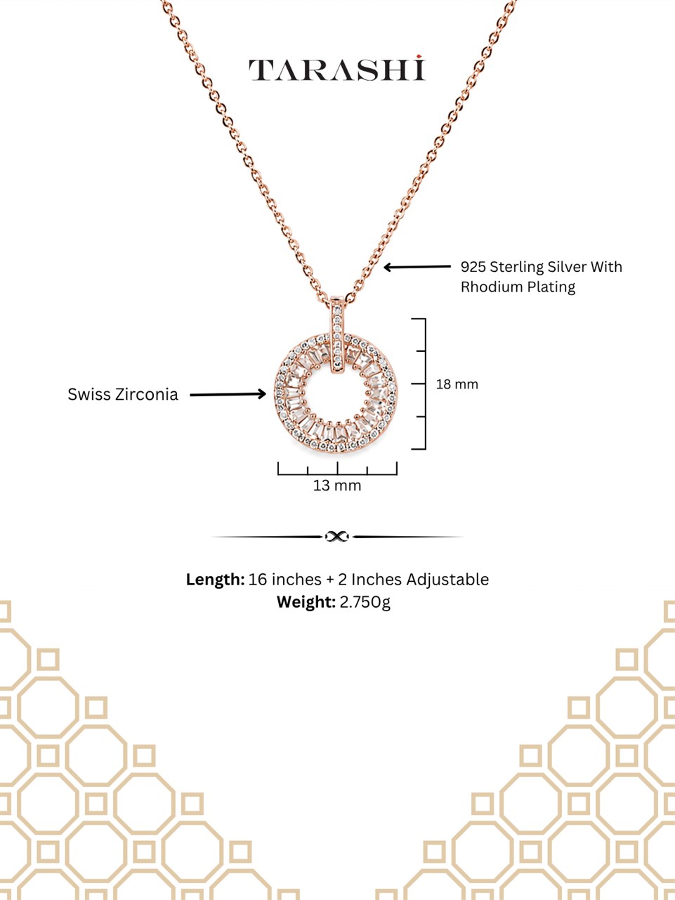 Rose Gold Open Circle Diamond Necklace
