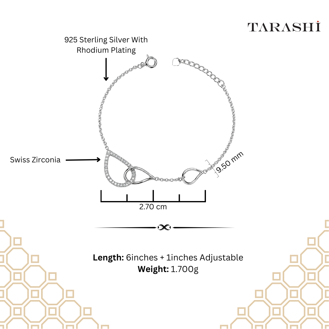 Pave Teardrop Interlocking Bracelet