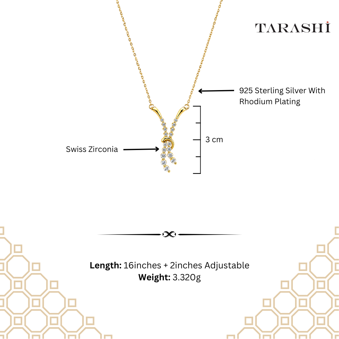 Gold Cascading Crystal Drop Necklace