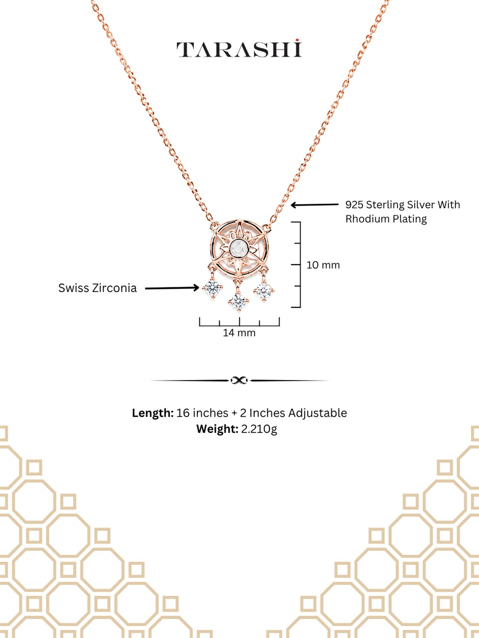 Rose Gold Dreamcatcher Tassel Necklace