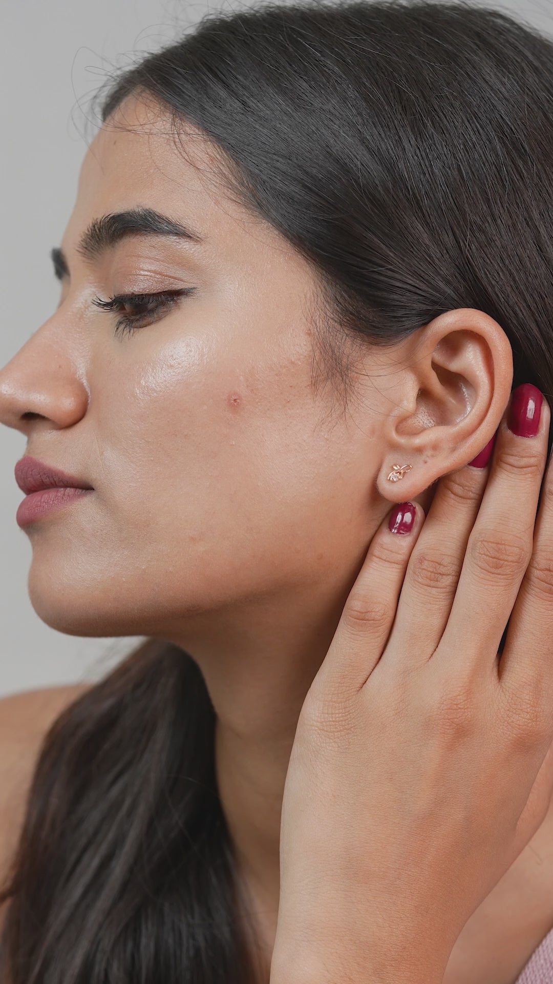 Rose Gold Criss Cross Stud Earrings