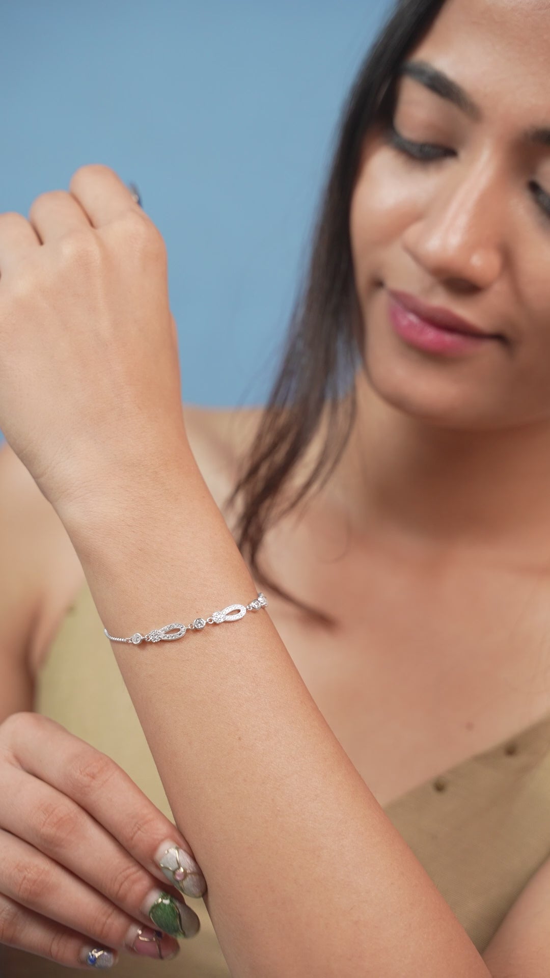 Pave Marquise Link Drop Bracelet