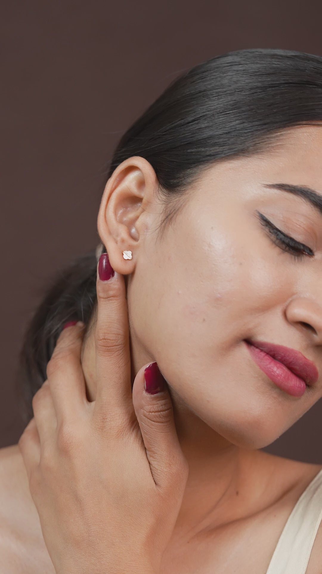 Rose Gold Knot Stud Earrings