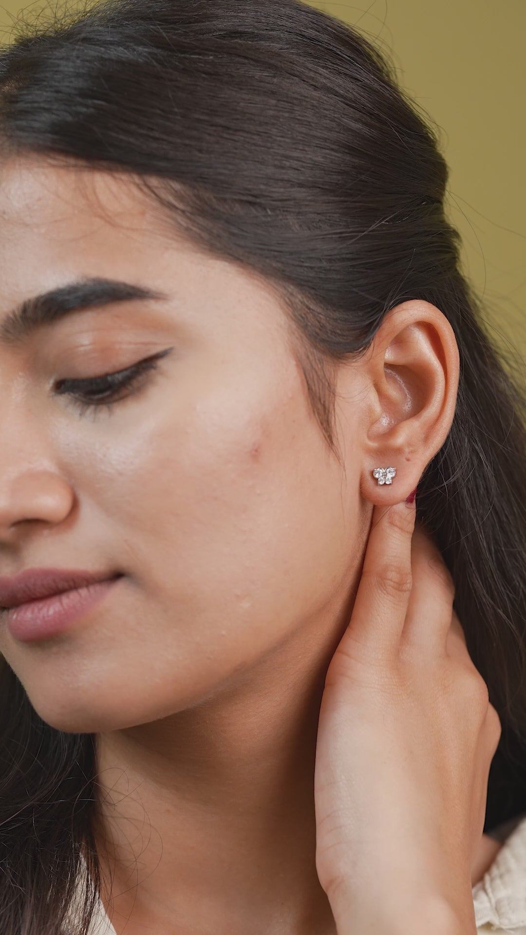 Silver Butterfly Stud Earrings